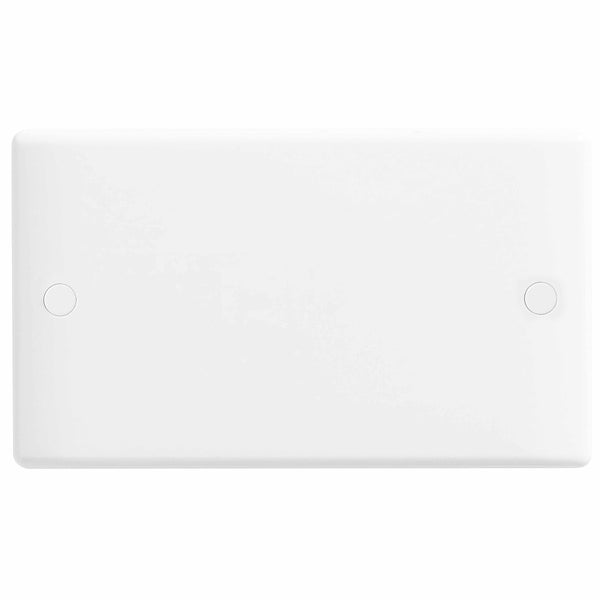 BG 895 White Nexus Moulded 2 Gang Blank Plate