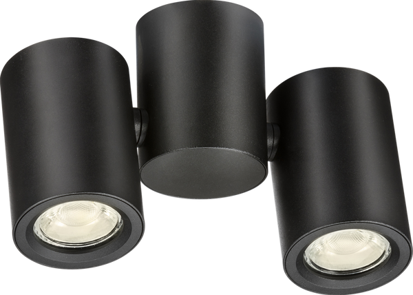 Knightsbridge MLA DEA2TRB Dee Twin Surface Adjustable Round Spotlight Black