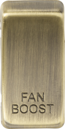 Knightsbridge MLA GDBOOSTAB Switch cover "marked FAN BOOST" - antique brass