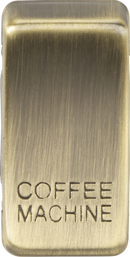 Knightsbridge MLA GDCOFFAB Switch cover "marked COFFEE MACHINE" - antique brass