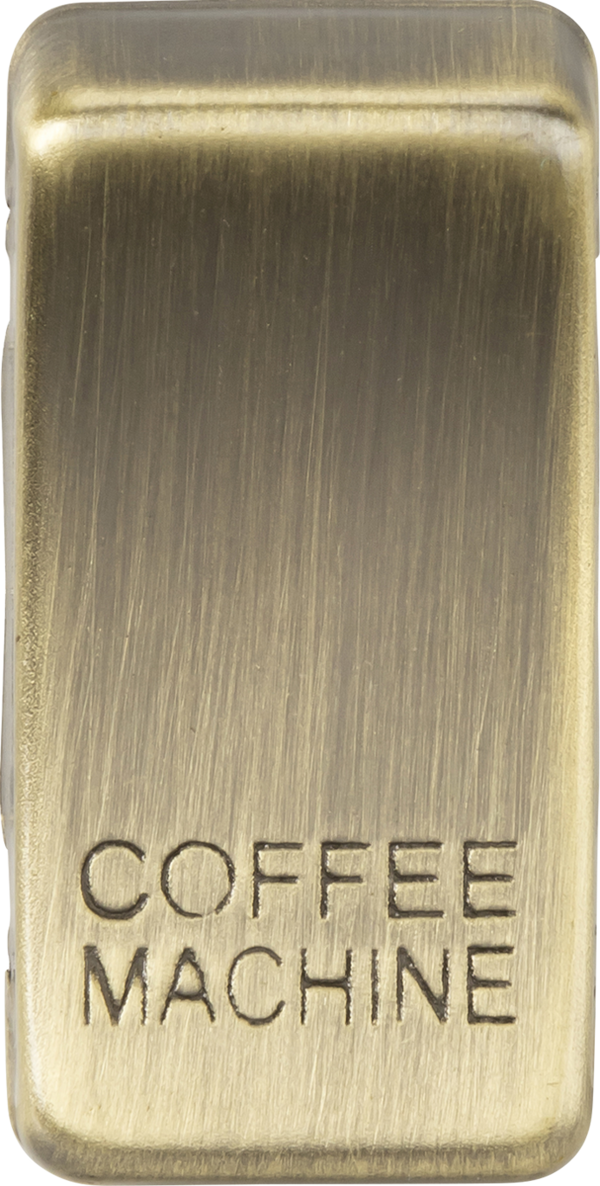 Knightsbridge MLA GDCOFFAB Switch cover "marked COFFEE MACHINE" - antique brass