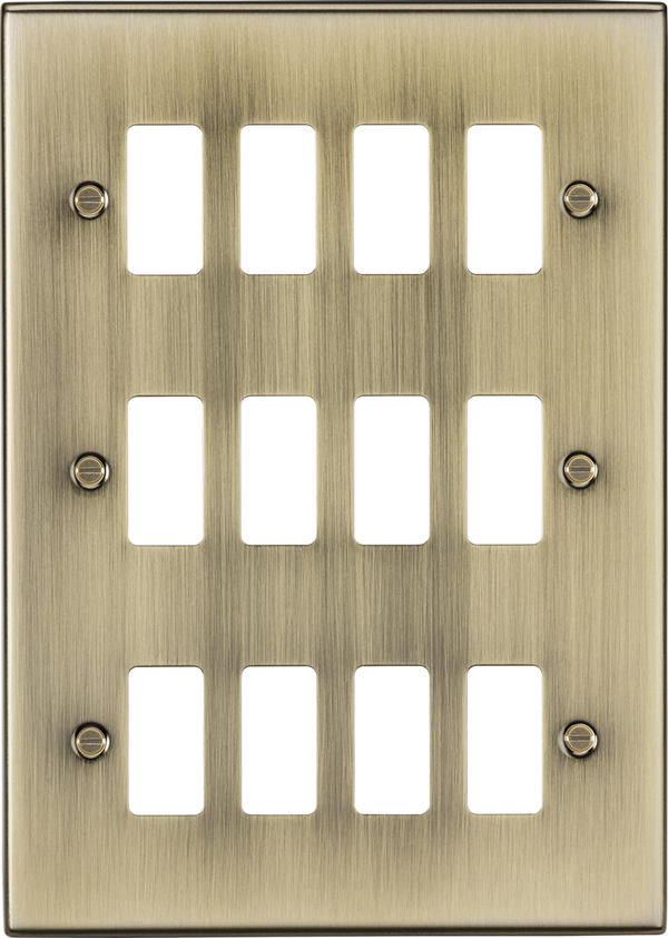 Knightsbridge MLA GDCS12AB 12G grid faceplate - antique brass