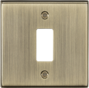 Knightsbridge MLA GDCS1AB 1G grid faceplate - antique brass