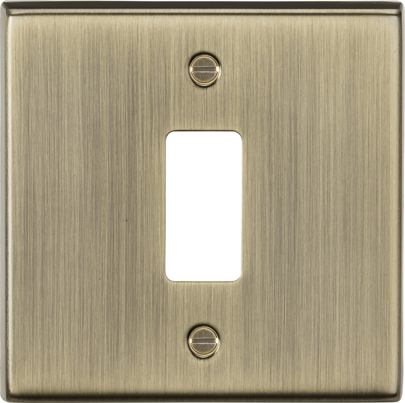 Knightsbridge MLA GDCS1AB 1G grid faceplate - antique brass