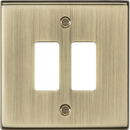 Knightsbridge MLA GDCS2AB 2G grid faceplate - antique brass