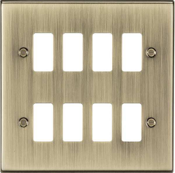 Knightsbridge MLA GDCS8AB 8G grid faceplate - antique brass