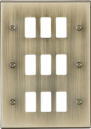 Knightsbridge MLA GDCS9AB 9G grid faceplate - antique brass