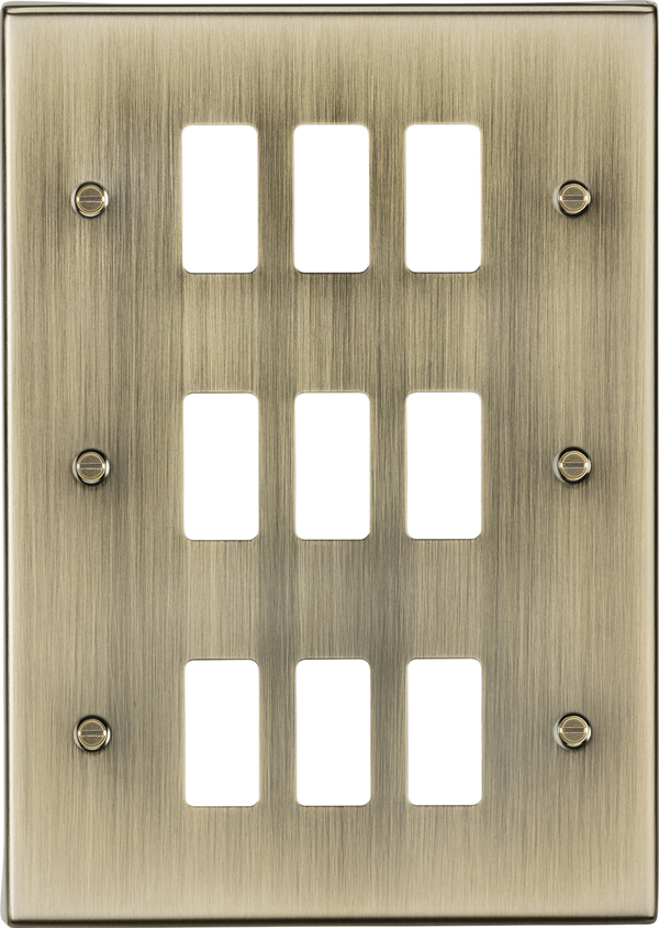 Knightsbridge MLA GDCS9AB 9G grid faceplate - antique brass