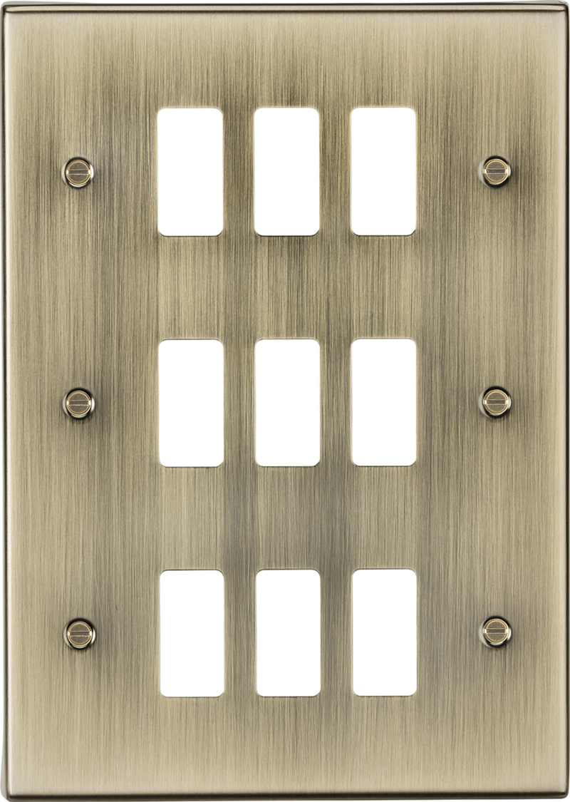 Knightsbridge MLA GDCS9AB 9G grid faceplate - antique brass