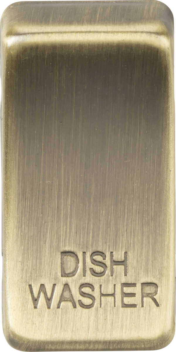 Knightsbridge MLA GDDISHAB Switch cover "marked DISHWASHER" - antique brass