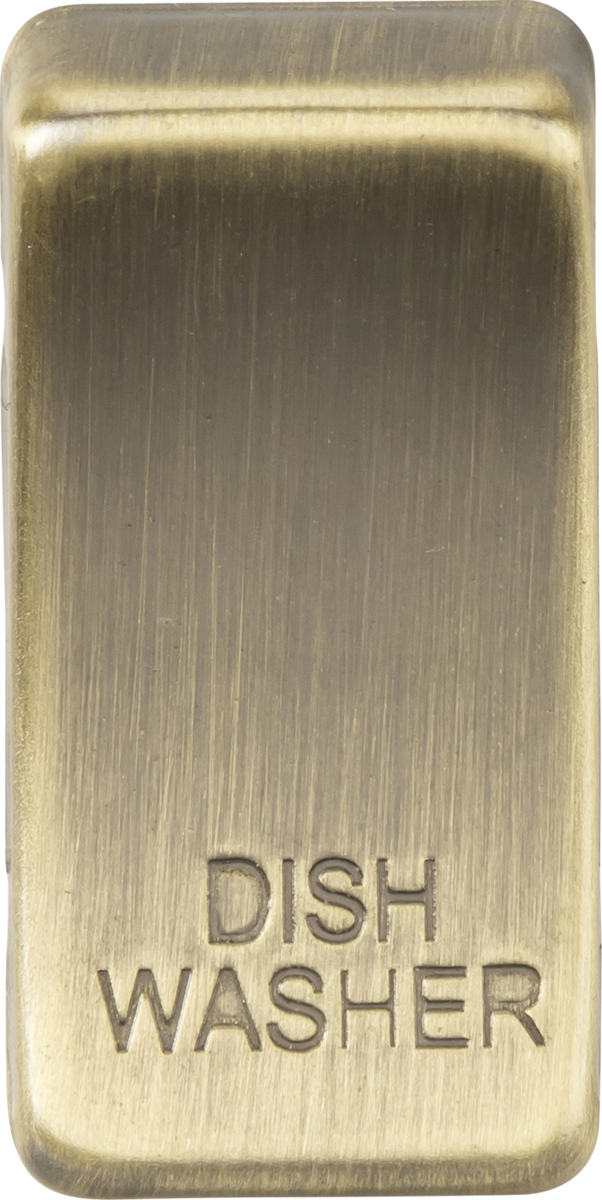 Knightsbridge MLA GDDISHAB Switch cover "marked DISHWASHER" - antique brass