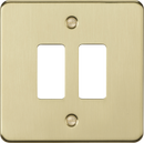 Knightsbridge MLA GDFP002BB 2G grid faceplate - brushed brass