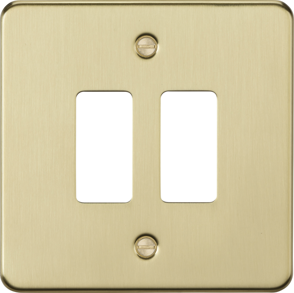 Knightsbridge MLA GDFP002BB 2G grid faceplate - brushed brass