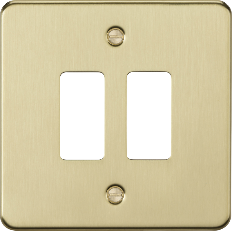 Knightsbridge MLA GDFP002BB 2G grid faceplate - brushed brass