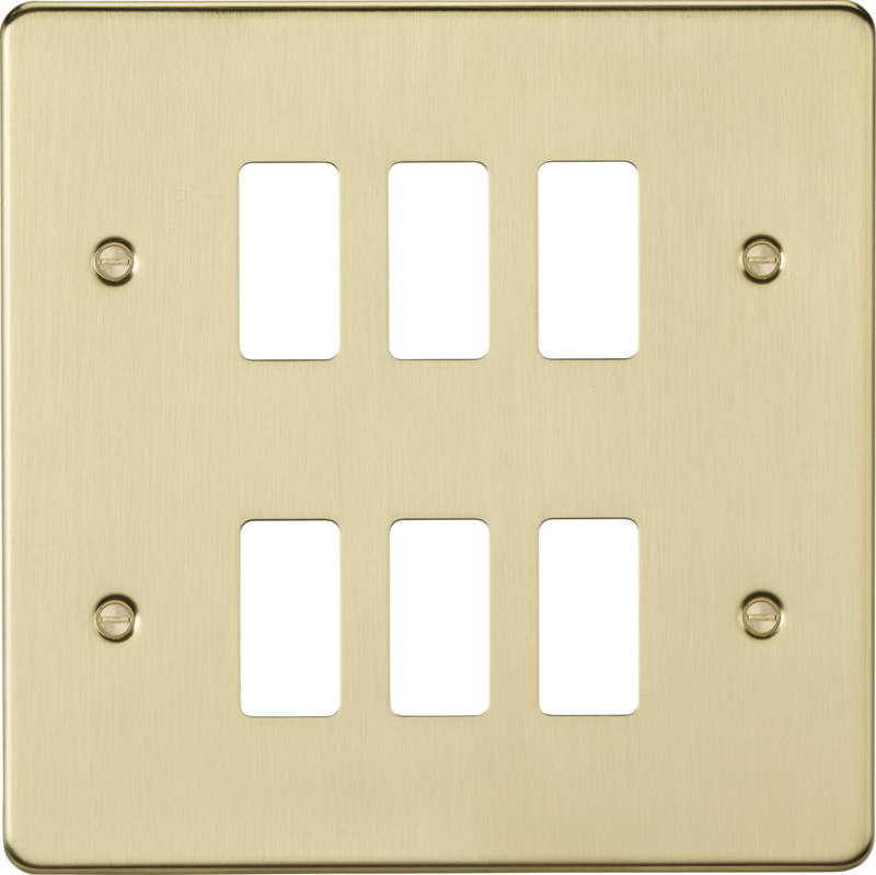 Knightsbridge MLA GDFP006BB 6G grid faceplate - brushed brass