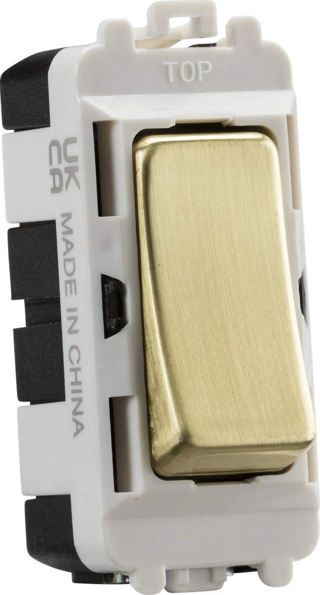 Knightsbridge MLA GDM001BB 20AX 2 way SP grid module - brushed brass