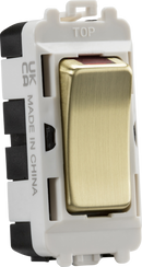 Knightsbridge MLA GDM003BB 20AX DP grid module with LED indicator - brushed brass