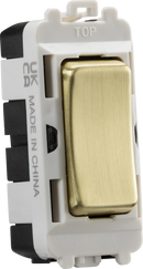 Knightsbridge MLA GDM004BB 20AX 2 way SP module (centre off) - brushed brass