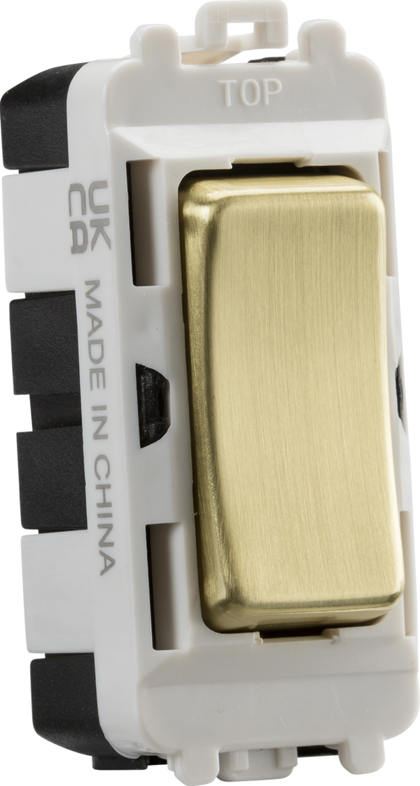 Knightsbridge MLA GDM004BB 20AX 2 way SP module (centre off) - brushed brass