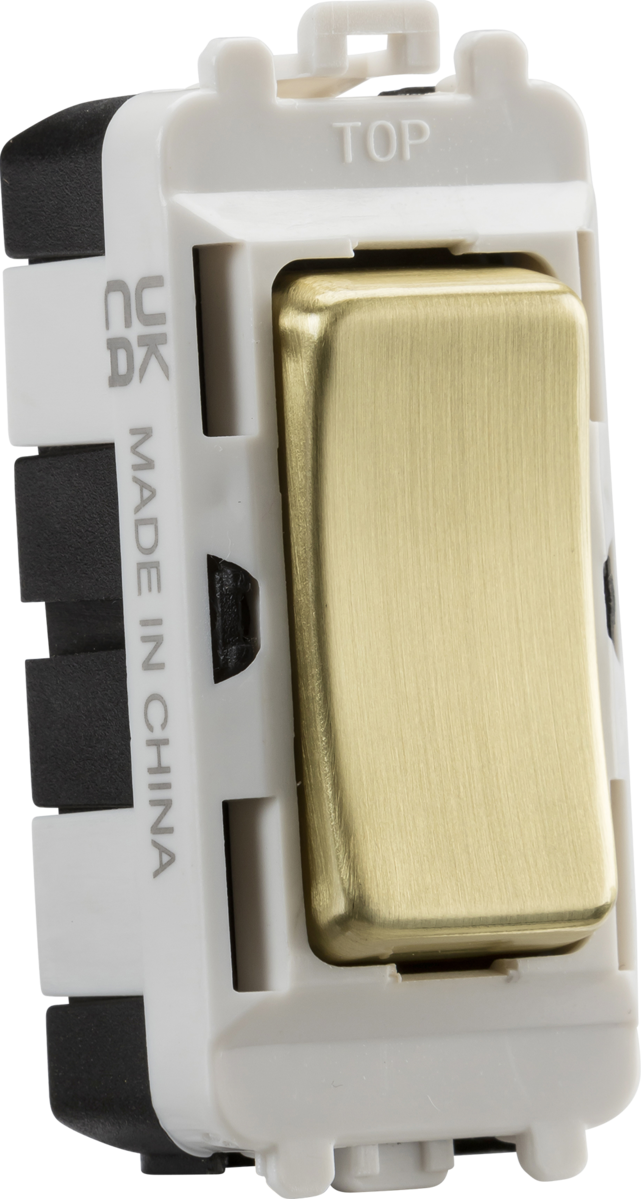 Knightsbridge MLA GDM004BB 20AX 2 way SP module (centre off) - brushed brass