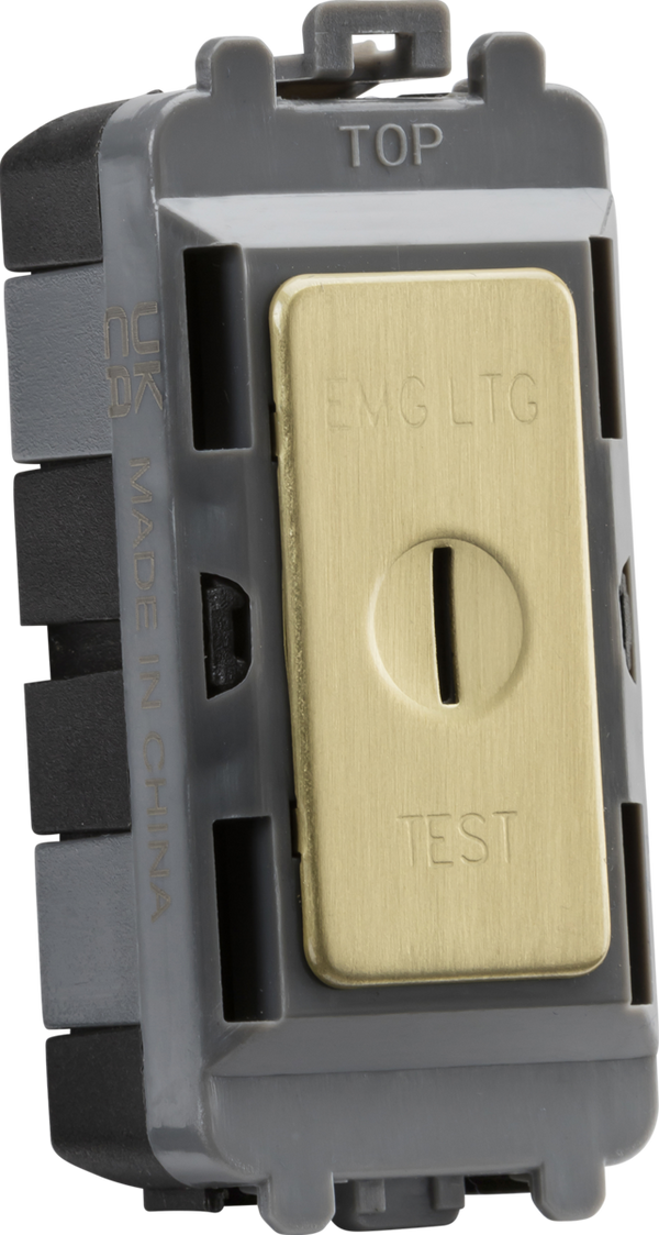 Knightsbridge MLA GDM007BB 20AX 2 way SP key module (marked EMG LTG TEST) - brushed brass