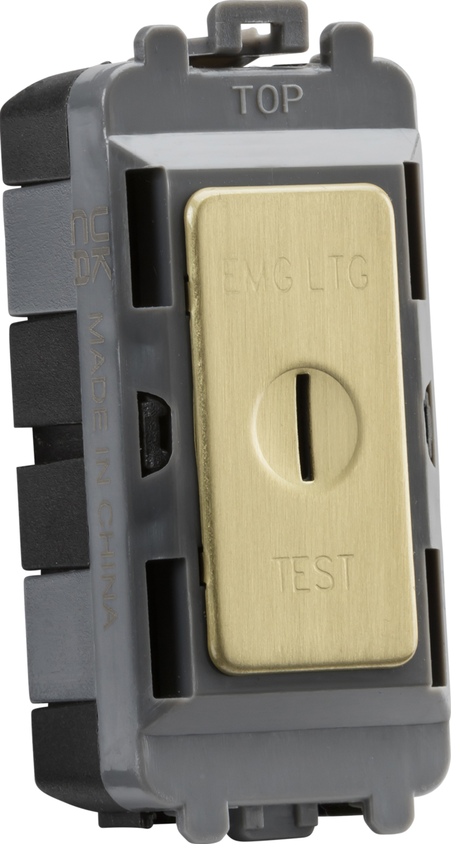 Knightsbridge MLA GDM007BB 20AX 2 way SP key module (marked EMG LTG TEST) - brushed brass