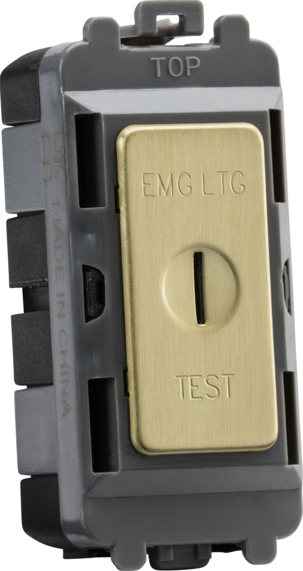 Knightsbridge MLA GDM008BB 20AX DP key module (marked EMG LTG TEST) - brushed brass