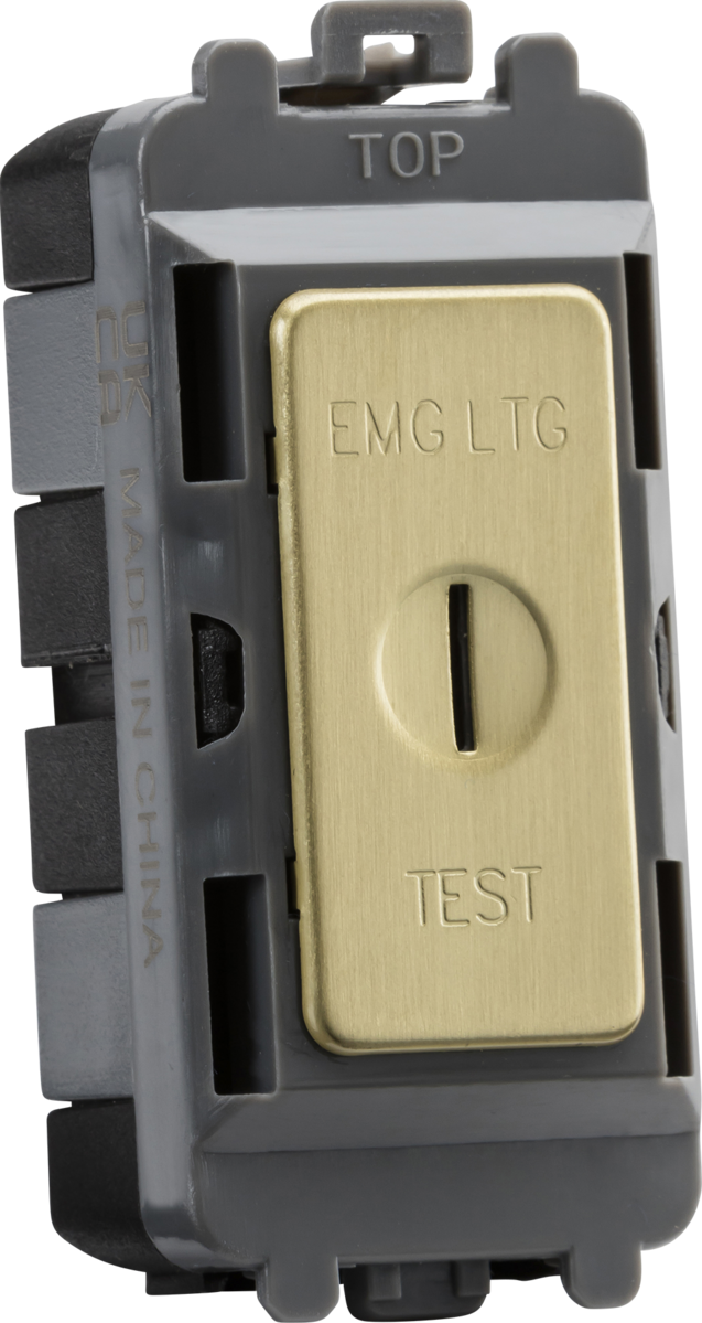 Knightsbridge MLA GDM008BB 20AX DP key module (marked EMG LTG TEST) - brushed brass