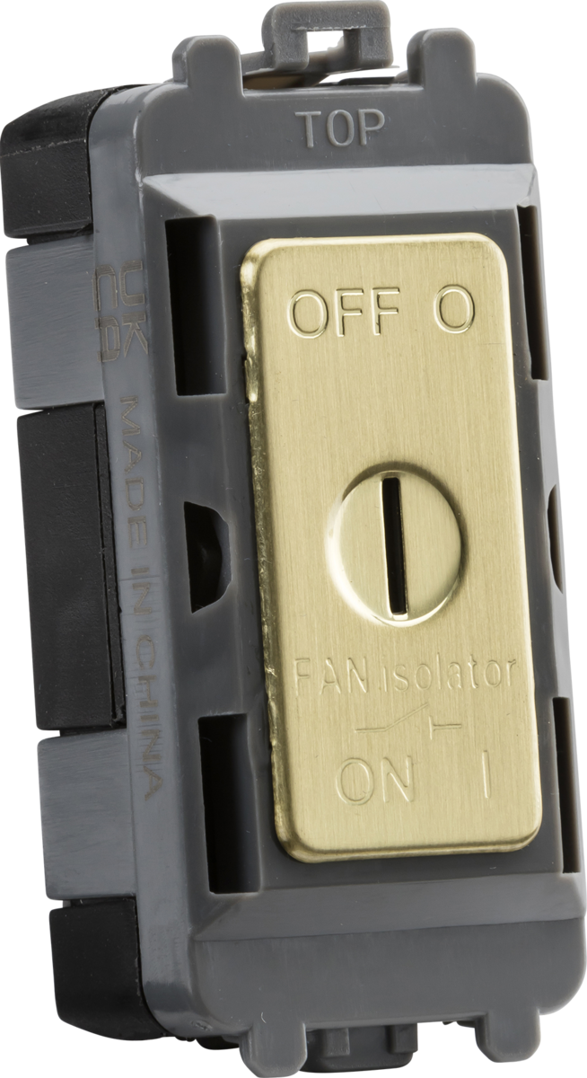 Knightsbridge MLA GDM021BB 10A fan Isolator key switch module - brushed brass
