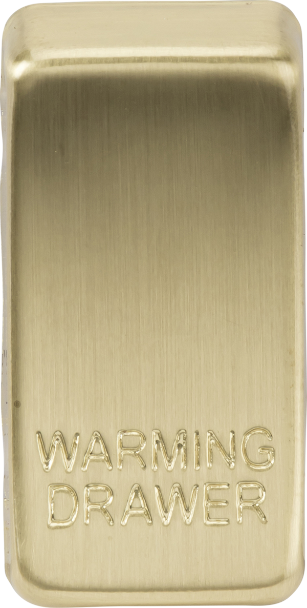 Knightsbridge MLA GDWARMBB Switch cover "marked WARMING DRAWER" - brushed brass