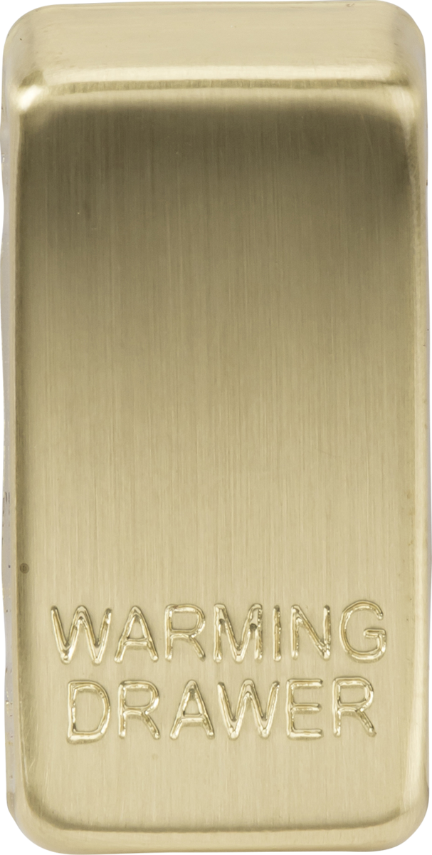 Knightsbridge MLA GDWARMBB Switch cover "marked WARMING DRAWER" - brushed brass