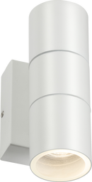 Knightsbridge MLA OWALL2WP 230V IP54 GU10 Up and Down Wall Light with Photocell Sensor - White