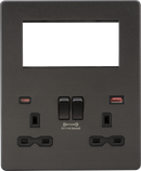 Knightsbridge MLA SFR994SB Screwless Small Multimedia Combination  Plate with FASTCHARGE - Smoked Bronze