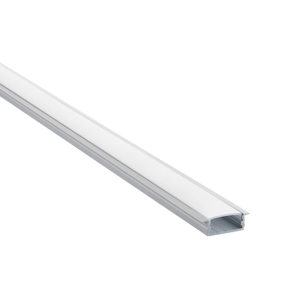 Saxby 97736 RigelSLIM Recessed Wide 2m Aluminium Profile-Extrusion Silver