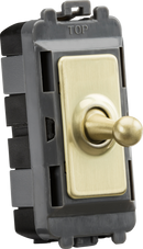 Knightsbridge MLA GDM01TOGBB 20AX 1G 2-way SP Grid Toggle Switch - brushed brass