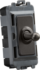 Knightsbridge MLA GDM01TOGSB 20AX 1G 2-way SP Grid Toggle Switch - smoked bronze