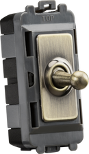 Knightsbridge MLA GDM01TOGAB 20AX 1G 2-way SP Grid Toggle Switch - antique brass