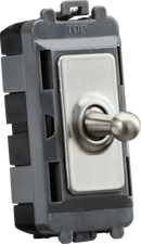 Knightsbridge MLA GDM01TOGBC 20AX 1G 2-way SP Grid Toggle Switch - brushed chrome