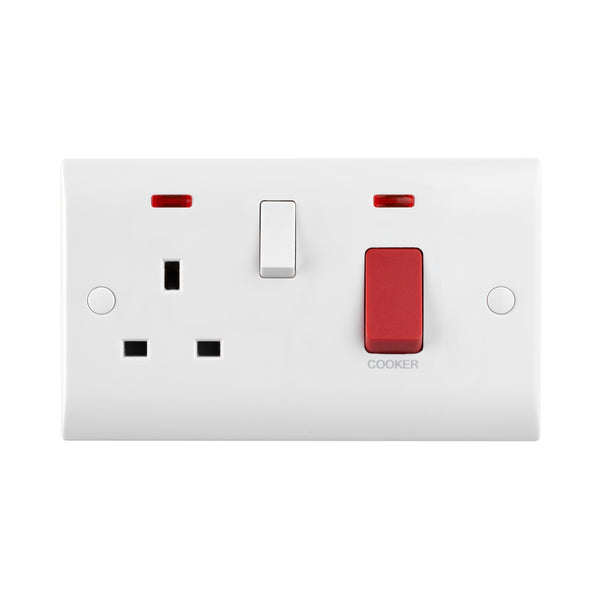 Saxby CE551 45A DP Cooker Switch with 13A Socket with Neon