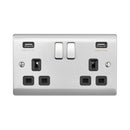 Saxby RS423BSB 13A 2G DP Switched Socket with twin 5V USB