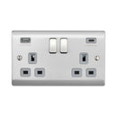 Saxby RS424BSG 13A 2G DP Switched Socket with 45W USB A+C