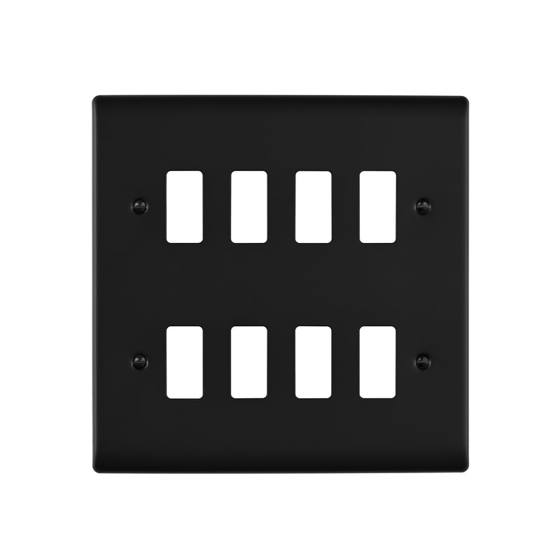 Saxby RSGFP8BL 8G Grid Front Plate