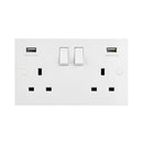 Saxby SE423 13A 2G DP Switched Socket with twin 5V USB