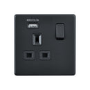 Saxby SL413BLB 13A 1G DP Switched Socket with 2.1V USB