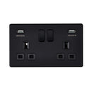 Saxby SL423BLB 13A 2G DP Switched Socket with twin 5V USB