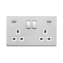 Saxby SL423BSW 13A 2G DP Switched Socket with twin 5V USB