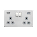 Saxby SL424BSG 13A 2G DP Switched Socket with 45W USB A+C