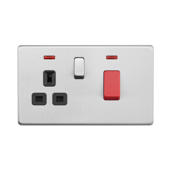Saxby SL551BSB 45A DP Cooker Switch with 13A Socket with Neon