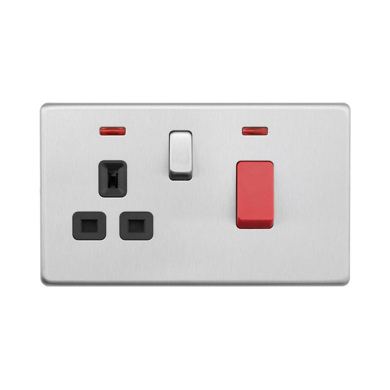 Saxby SL551BSB 45A DP Cooker Switch with 13A Socket with Neon