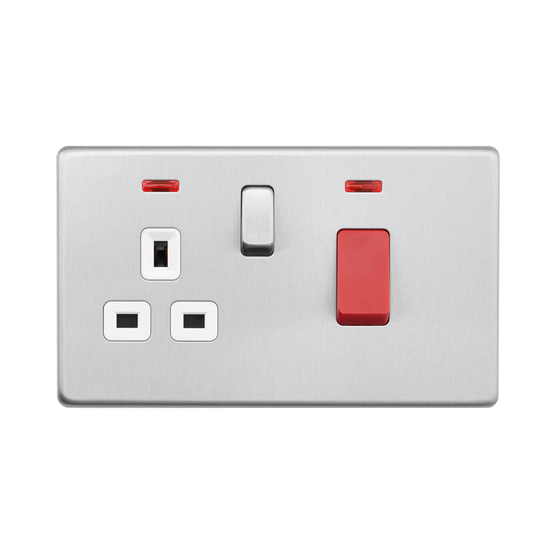 Saxby SL551BSW 45A DP Cooker Switch with 13A Socket with Neon